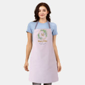 Tablier Maman Apron Herbes Aromatiques Purple Or rose Mono (Porté)
