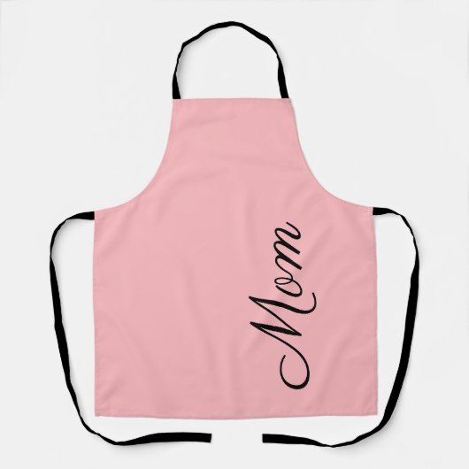 Tablier Maman Blush Pink Black Script personnalisé (Recto)