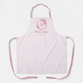 Tablier Maman Cadeau Dusty rose Fleur sauvage or Monogramm (Recto)