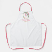 Tablier Maman Cadeau Rose Blush Rose Fleurs Wreath Monogra (Recto)