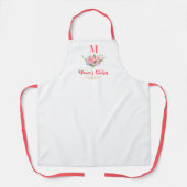 Tablier Maman Cadeau Rose Blush Whimsical Fleurs Monogramm (Recto)