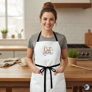 Tablier "Maman Chat" Élégant Minimaliste Femme Personnalis