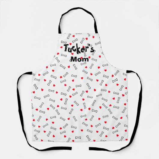 Tablier Maman Chien Papa Cœurs Os (Recto)