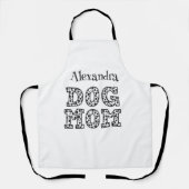 Tablier Maman de chien dalmate noir et blanc (Recto)
