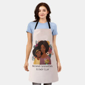 Tablier Maman et fille noire personnalisée (14) (Porté)