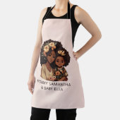 Tablier Maman et fille noire personnalisée (19 ans) (Insitu)