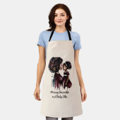 Tablier Maman et fille noire personnalisée (4) (Porté)