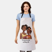 Tablier Maman et fille noire personnalisée (7) (Porté)
