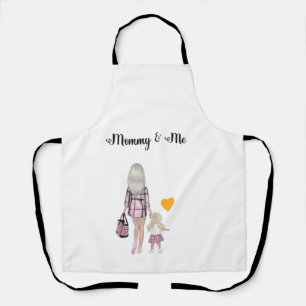 Tablier Maman et moi tenant les mains sur toute la surface