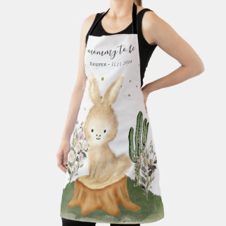 Tablier Maman future mignonne lapin bunny aquarelle