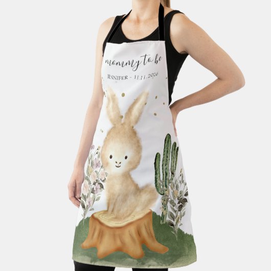 Tablier Maman future mignonne lapin bunny aquarelle (Insitu)