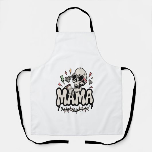 Tablier Maman Halloween drôle crâne cool (Recto)