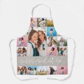 Tablier Maman photo collage typographie moderne simple bei (Recto)