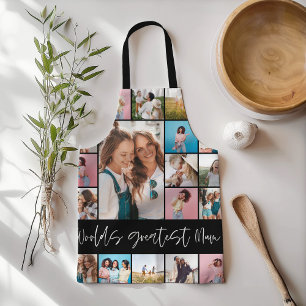 Tablier Maman photo collage typographie moderne simple noi