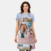 Tablier Maman photo collage typographie moderne simple ros (Porté)