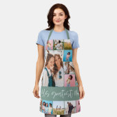 Tablier Maman photo collage typographie moderne simple ver (Porté)