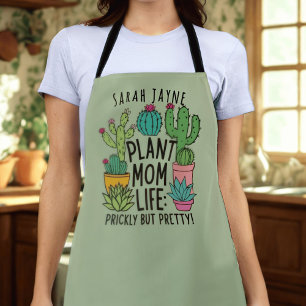 Tablier Maman plante Prickly mais jolie Sage Green Apron