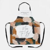 Tablier Maman pour être moderne terre cuite vert noir pein (Recto)