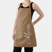 Tablier Maman Script Brown Script blanc Personnalisé (Insitu)