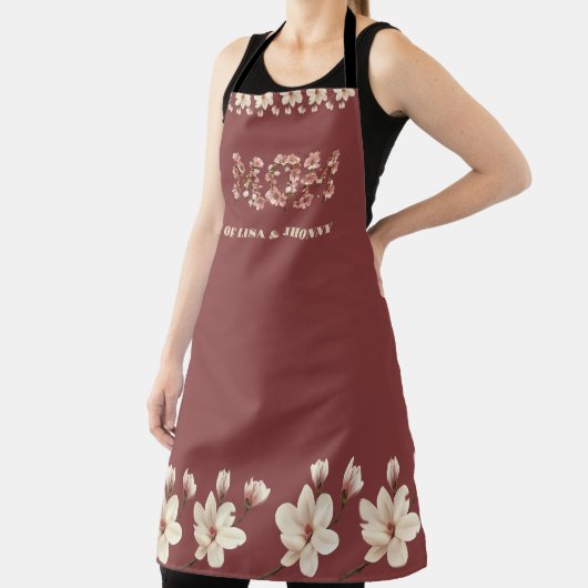 Tablier Maman Texte avec fleurs et noms des enfants (Insitu)