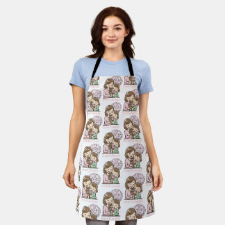 Tablier Mamanité Mignon Motif de Crème Glacée Mère Fille