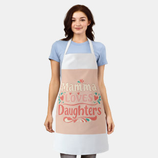 Tablier Mamma Loves Filles - Pastel Typography Design