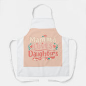 Tablier Mamma Loves Filles - Pastel Typography Design (Recto)