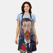 Tablier Man and Wine Design ajouter du texte, Apron (Porté)
