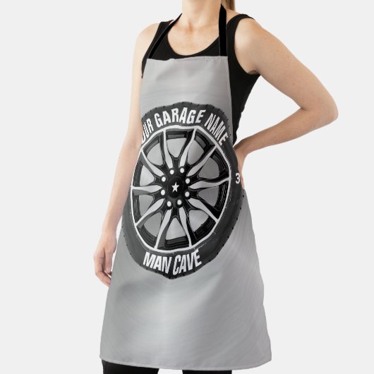 Tablier Man Cave Your Garage Tire Wheel Nom personnalisé (Insitu)
