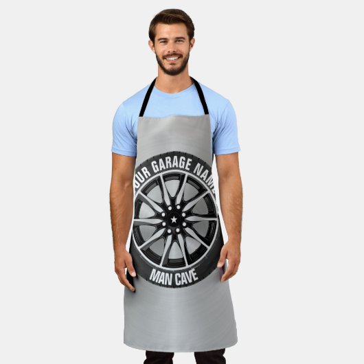 Tablier Man Cave Your Garage Tire Wheel Nom personnalisé (Porté)