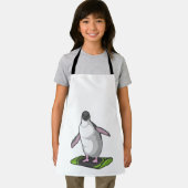 Tablier Manchot en planchiste avec snowboard (Insitu)