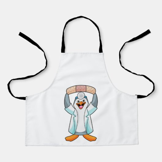 Tablier Manchot en tant que médecin avec plâtre (Recto)