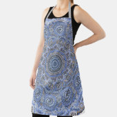 Tablier Mandala Bleu Avec Des Mots Vie Mer De Plage (Insitu)