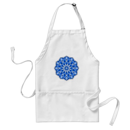 Tablier Mandala en bleu (Devant)