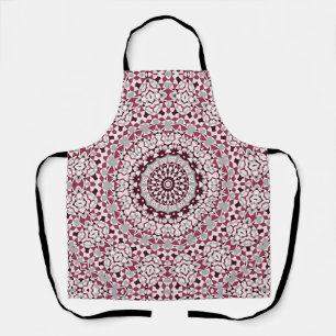 Tablier Mandala est bordeaux-gris