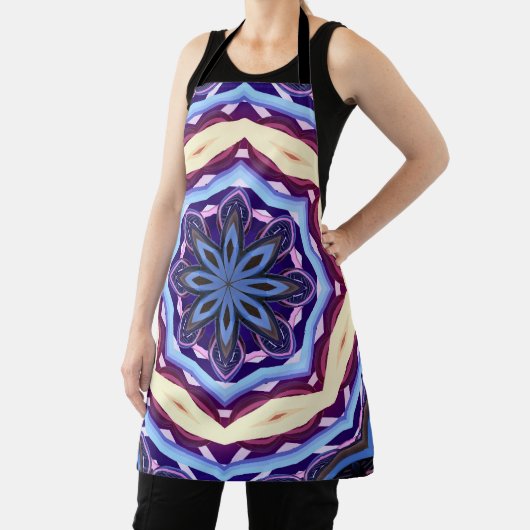 Tablier Mandala Rosette Floral Trippy Retro Hippie Boho (Insitu)