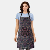 Tablier Mandala Rosette Floral Twin Retro Boho Mug (Porté)