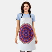 Tablier Mandala violet et rose (Porté)