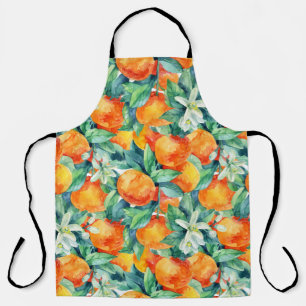 Tablier Mandarine Orange : Aquarelle Retro Illustration