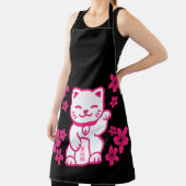 Tablier Maneki-neko japonais rose (Insitu)