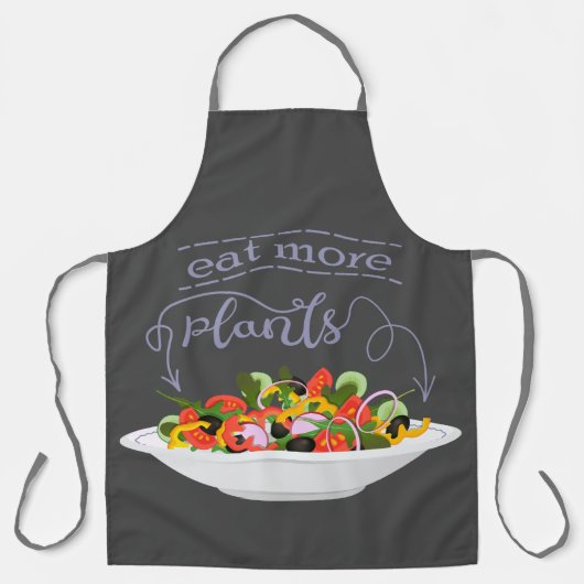 Tablier Mangez plus de plantes frais motivation salade let (Recto)