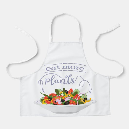 Tablier Mangez plus de plantes frais motivation salade let (Recto)