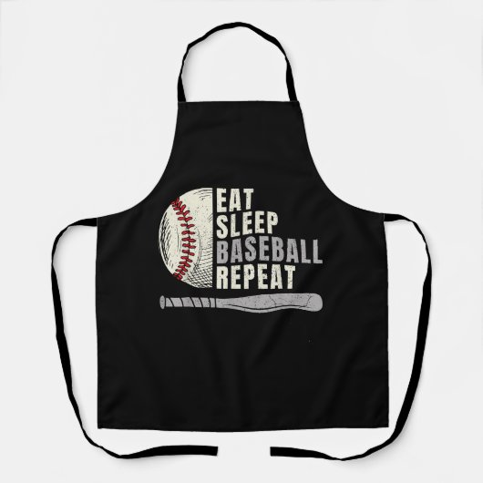 Tablier Mangez Sleep Baseball Répéter Funny Baseball Playe (Recto)