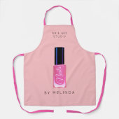 Tablier Manucure de salon de manucure vernis rose moderne (Recto)