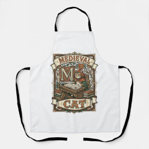 Tablier Manuscrit médiéval de chat médiéval vintage
