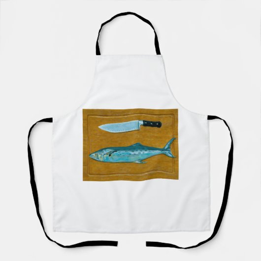 Tablier Maquereau sur planche à découper (Recto)
