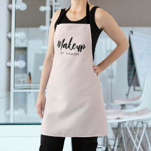 Tablier Maquillage de l'équipe de logo de script rose Blus