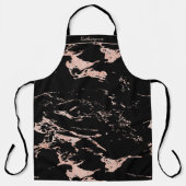 Tablier Marbre à huile noire et Rose chic (Recto)