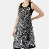 Tablier Marbre Abstrait noir et blanc liquide (Insitu)