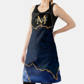 Tablier Marbre Agate Bleu Nuit et Or (Insitu)